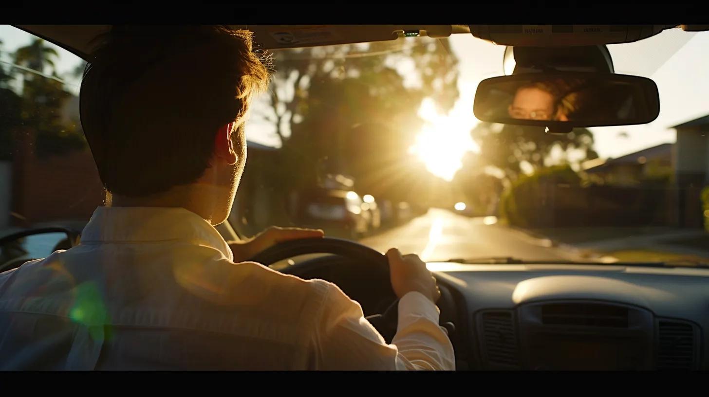 A driving instructor teaching you how to drive in the afternoon in the middle of australian suburbs