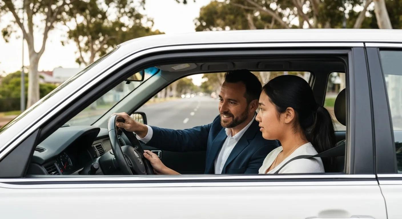 Experienced driving instructor guiding a learner driver in Balgowlah