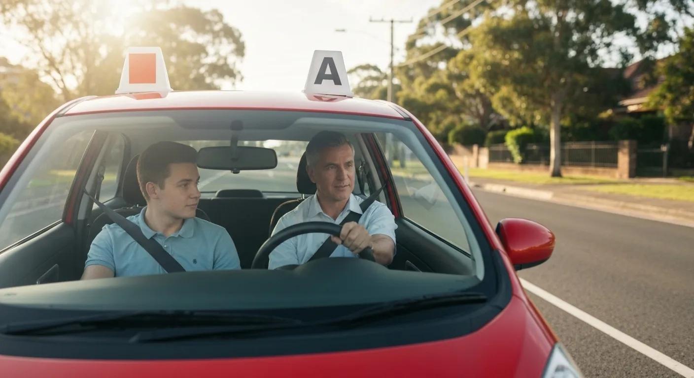 Learner driver practicing for their NSW driving test with expert guidance