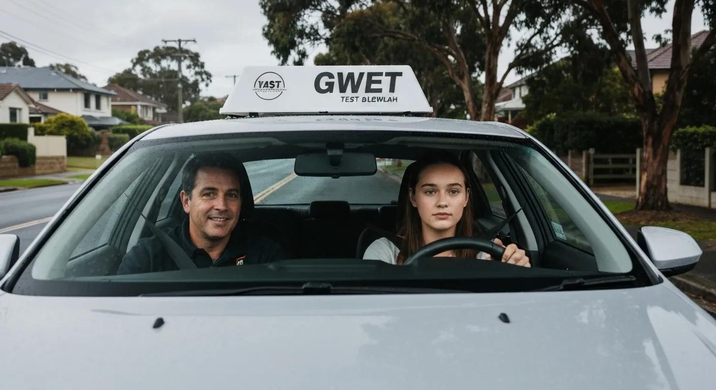 Learner driver practicing on a test route in Balgowlah, preparing for the driving test with instructor guidance