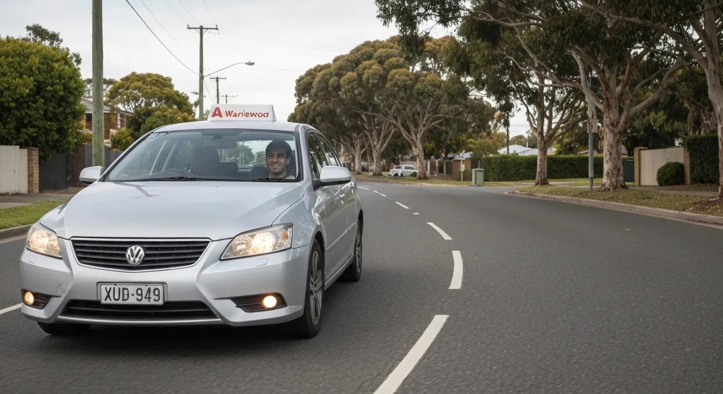 Learner driver practicing automatic driving techniques with instructor guidance in Warriewood